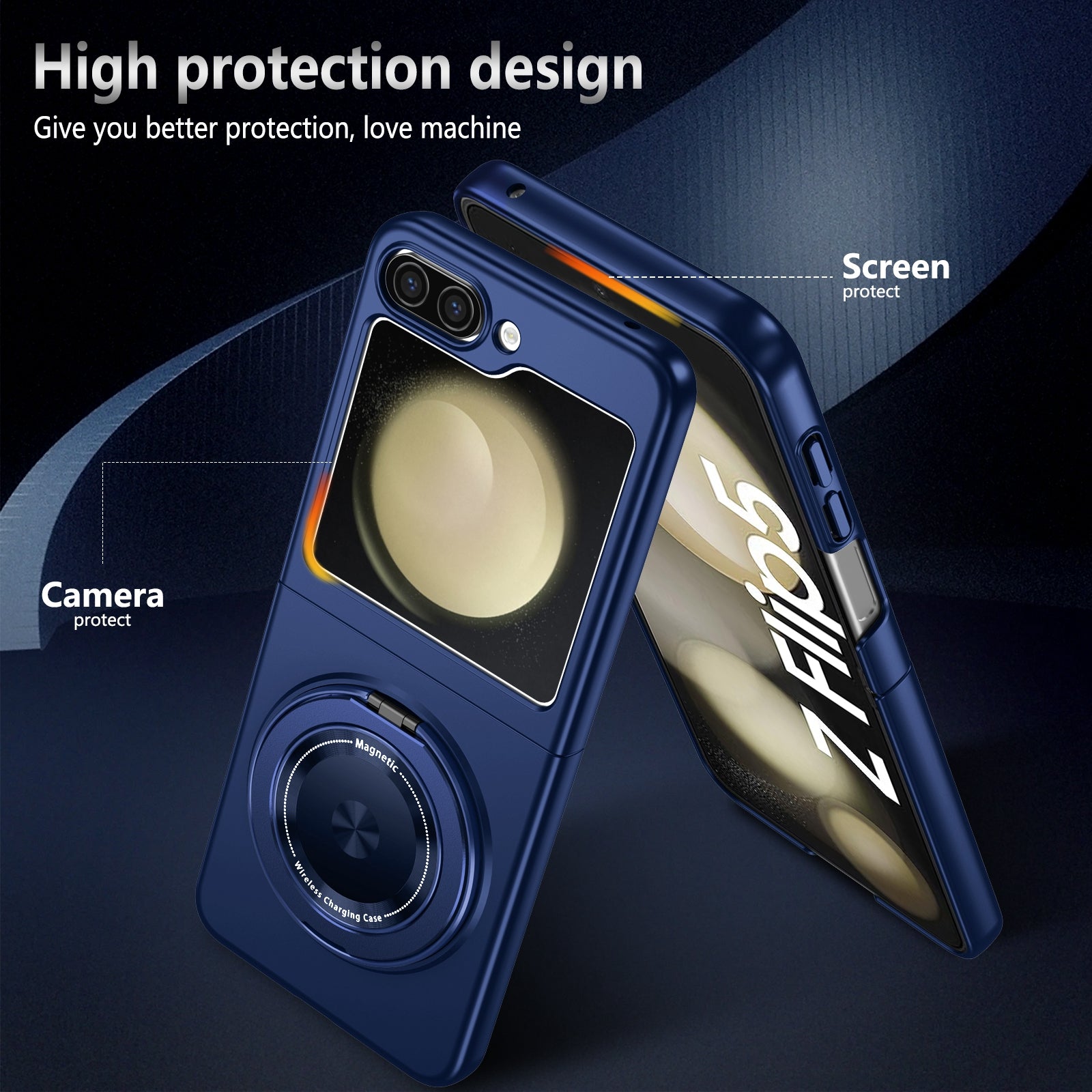 For Samsung Galaxy Z Flip5 5G Magnetic Case Invisible Kickstand PC+TPU Phone Cover For Samsung Galaxy Z Flip5 5G Magnetic Case Invisible Kickstand PC+TPU Phone Cover